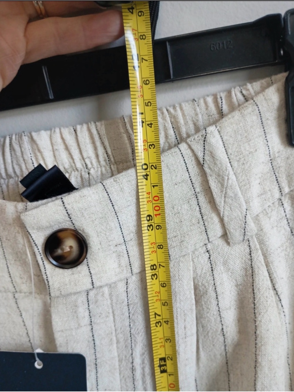 Tullea Striped Cream & Black Linen Vest and Pants Set - Picture 4 of 9